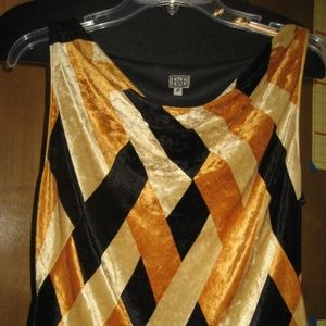 Vintage Velvet Jester look Ladies Top By R & B